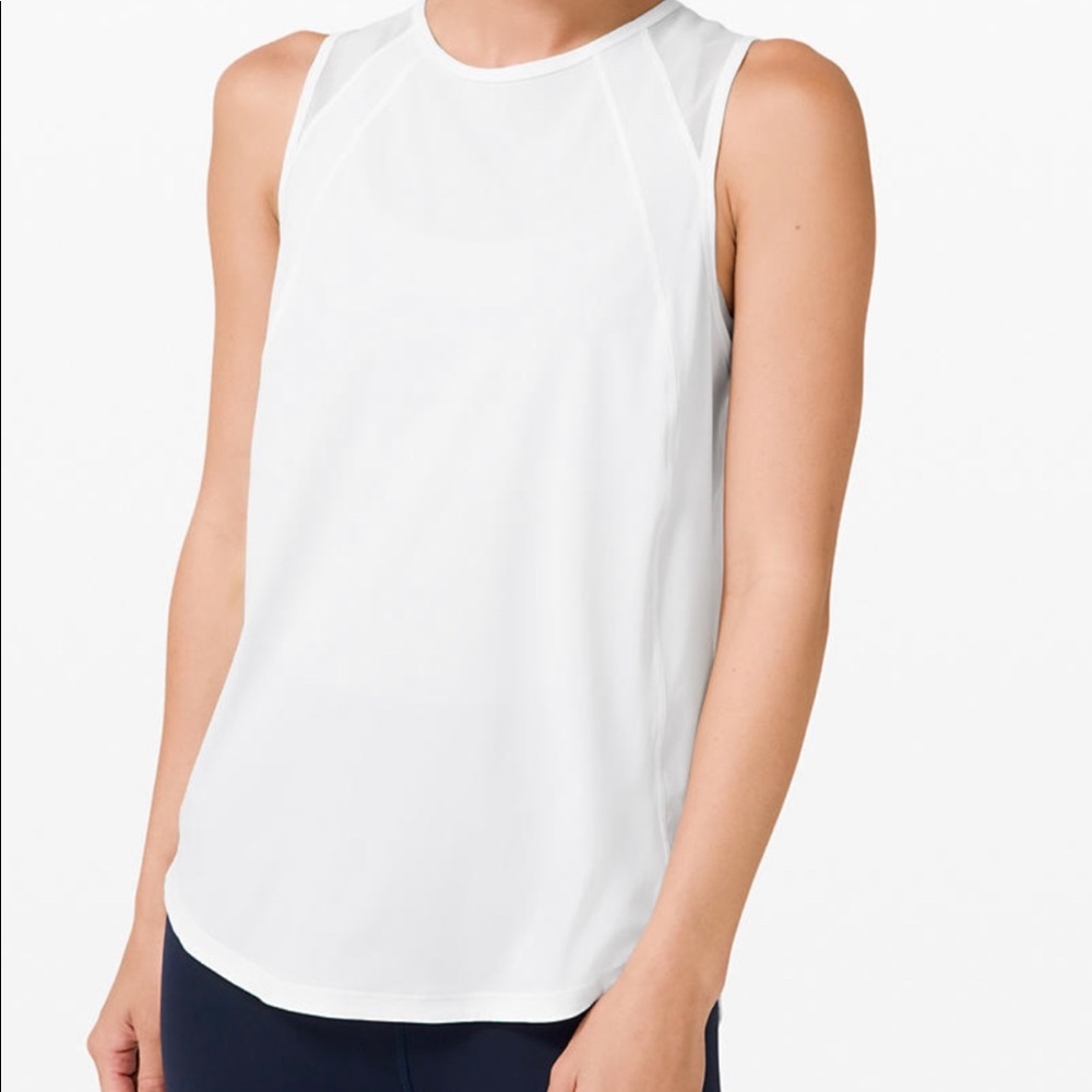 White mesh lululemon tank